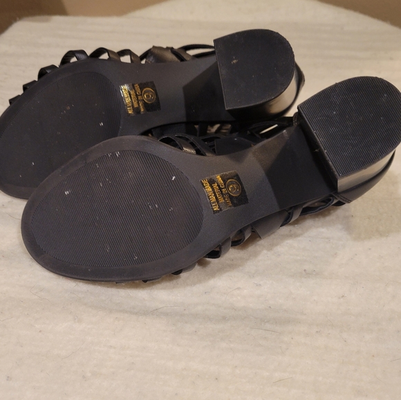 Black Strappy Women's Heels - Picture 8 of 9